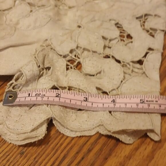 Moygashel vintage Irish linen floral cut out lace sheath dress size M - Picture 7 of 10